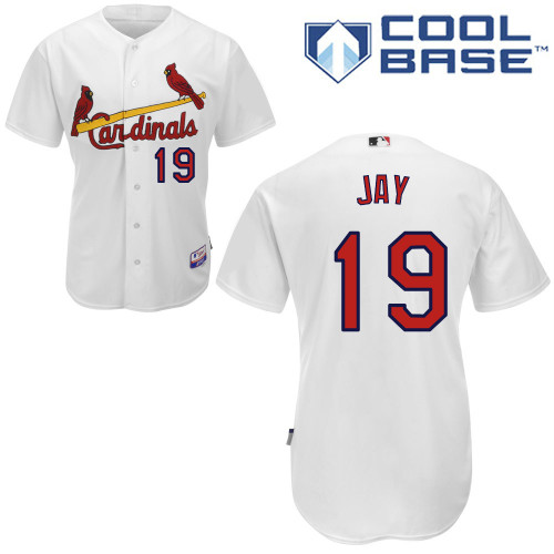 Jon Jay #19 MLB Jersey-St Louis Cardinals Men's Authentic Home White Cool Base Baseball Jersey